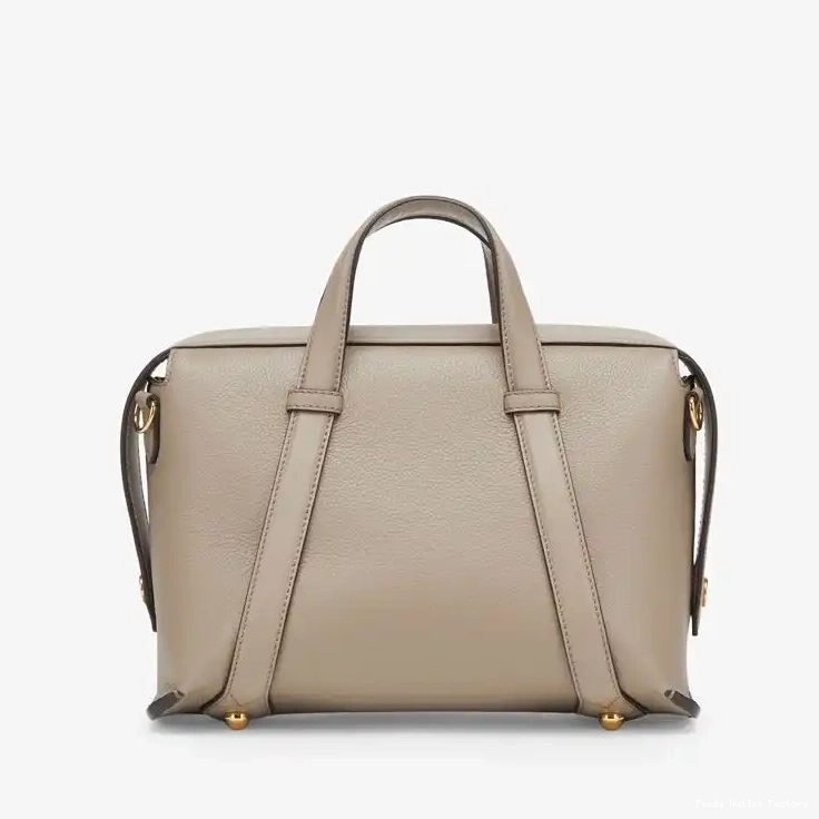 Affordable HOT Grey Boston Grained Leather Fendi In Medium 365 Bag 0617